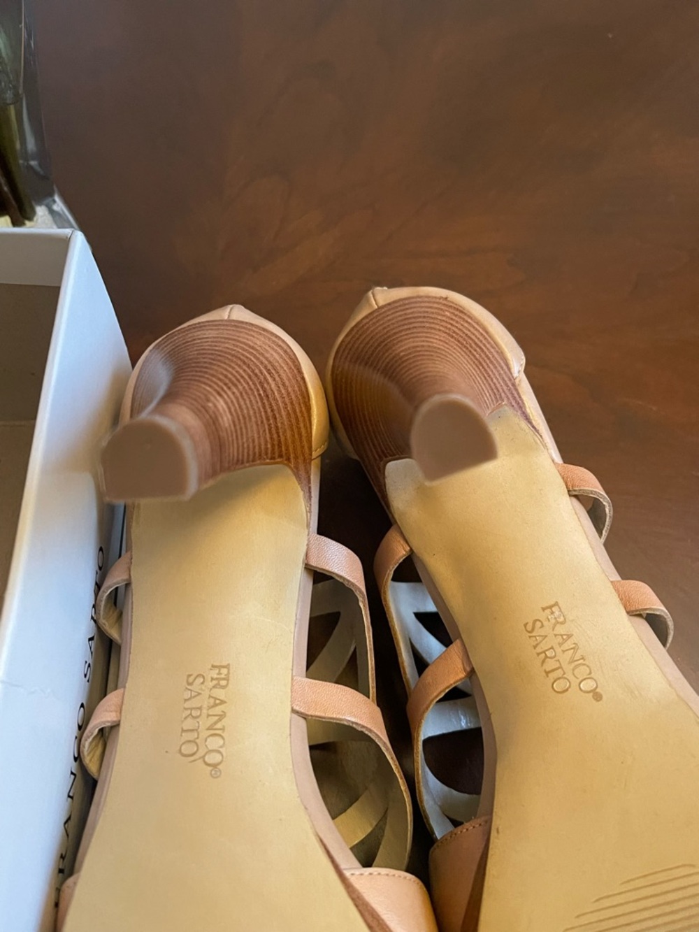 Franco Sarto Tan Strappy Heels Size 9.5M - Picture 5 of 6